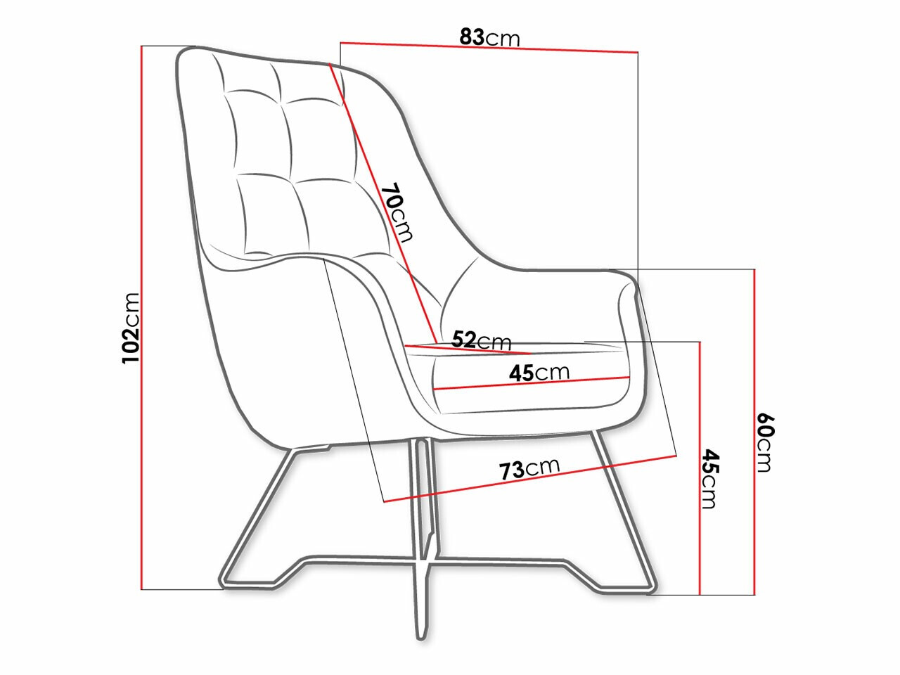 Krēsls Kingston 135 (Velluto 08)