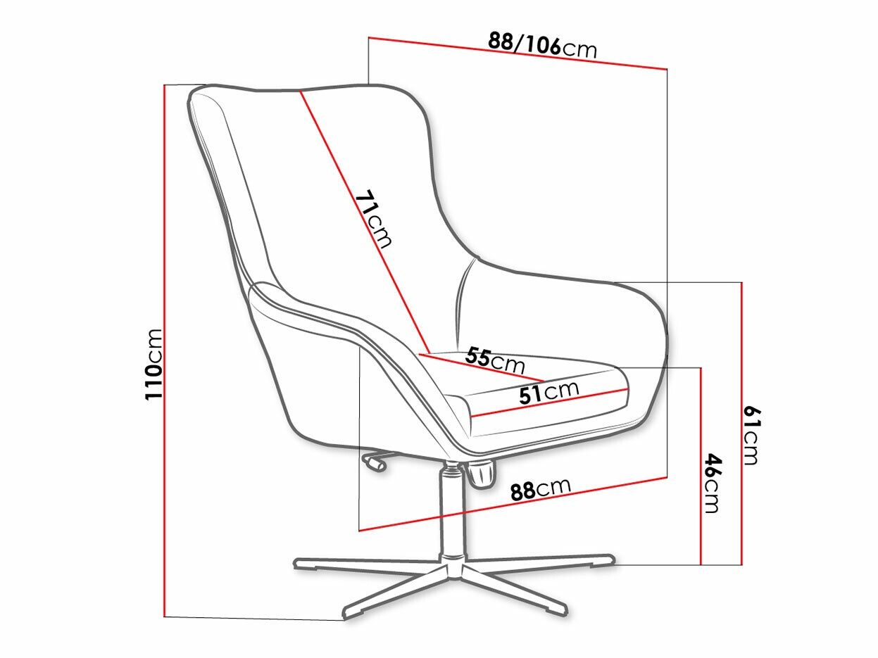 Krēsls Kingston 136 (Velluto 2 + Velluto 20)