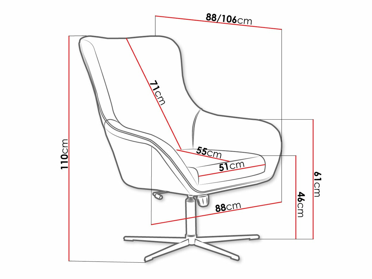 Krēsls Kingston 136 (Velluto 25 + Velluto 20)