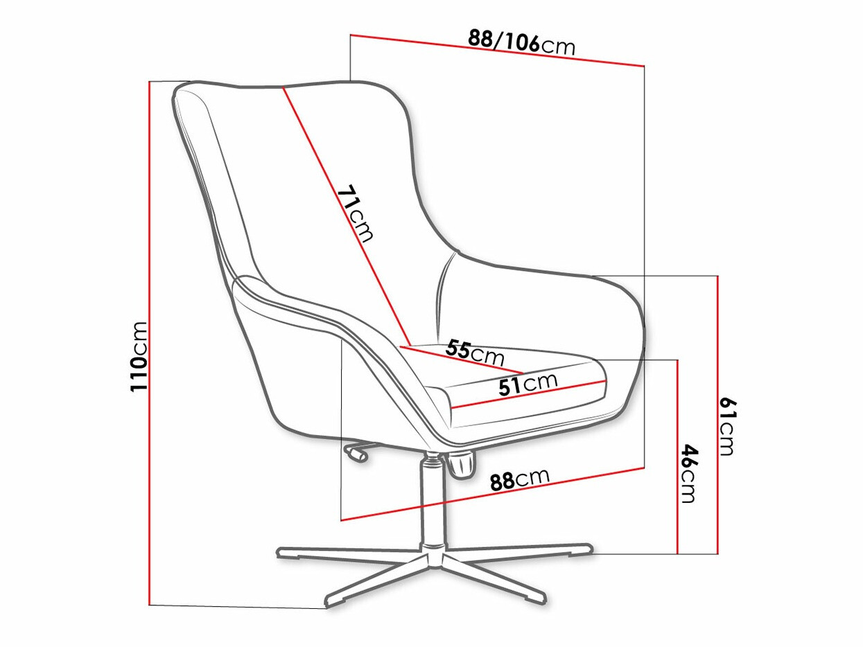 Krēsls Kingston 136 (Velluto 27 + Velluto 20)