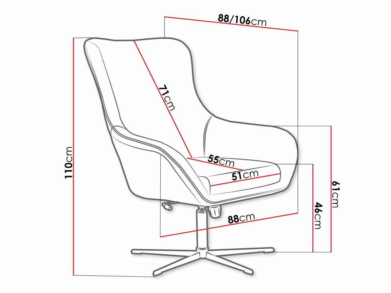 Krēsls Kingston 136 (Velluto 29 + Velluto 20)
