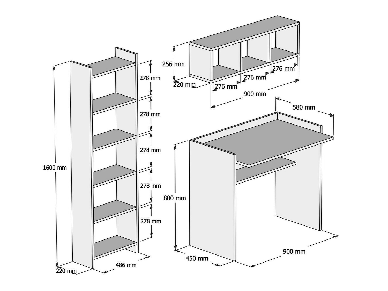 Mājas biroja komplekts Kailua 633