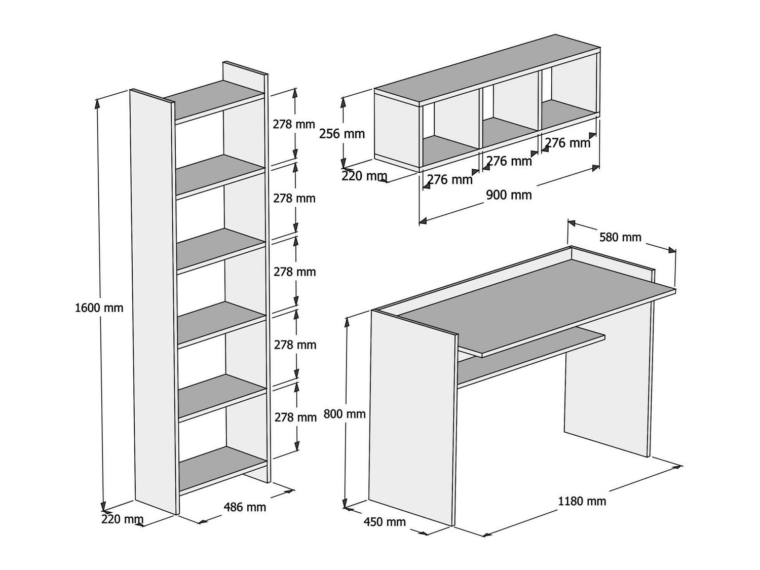 Mājas biroja komplekts Kailua 801