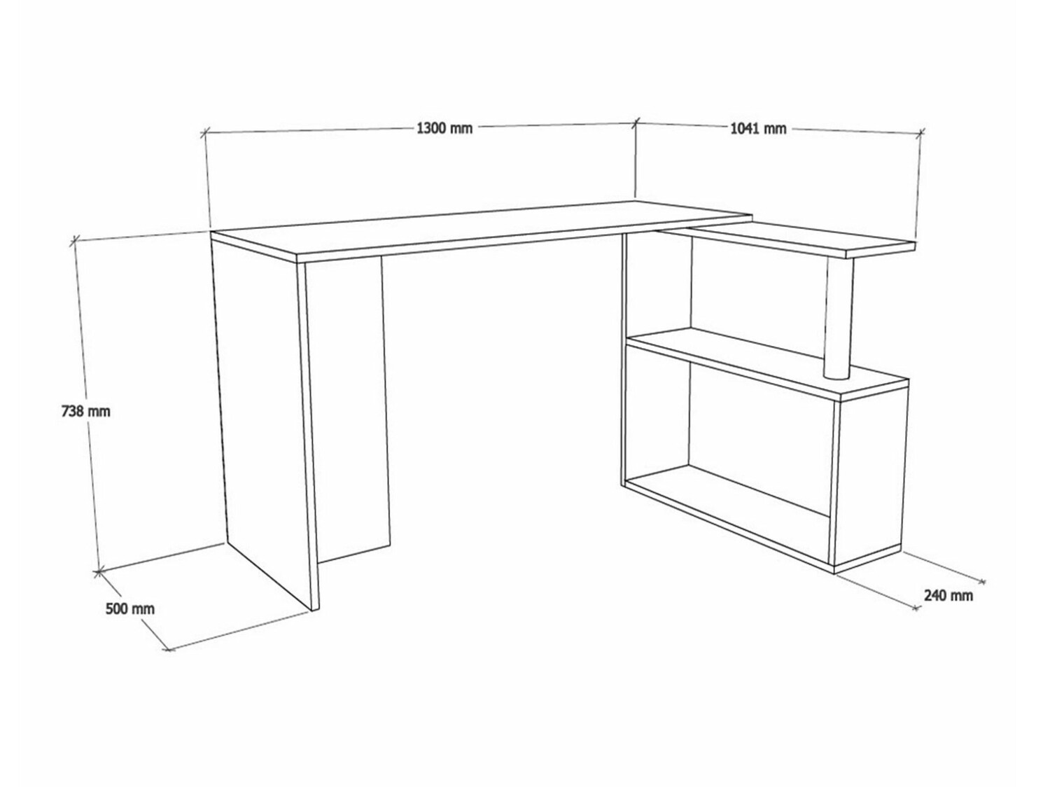 Stūra rakstāmgalds Kailua 792 (Riekstkoks)