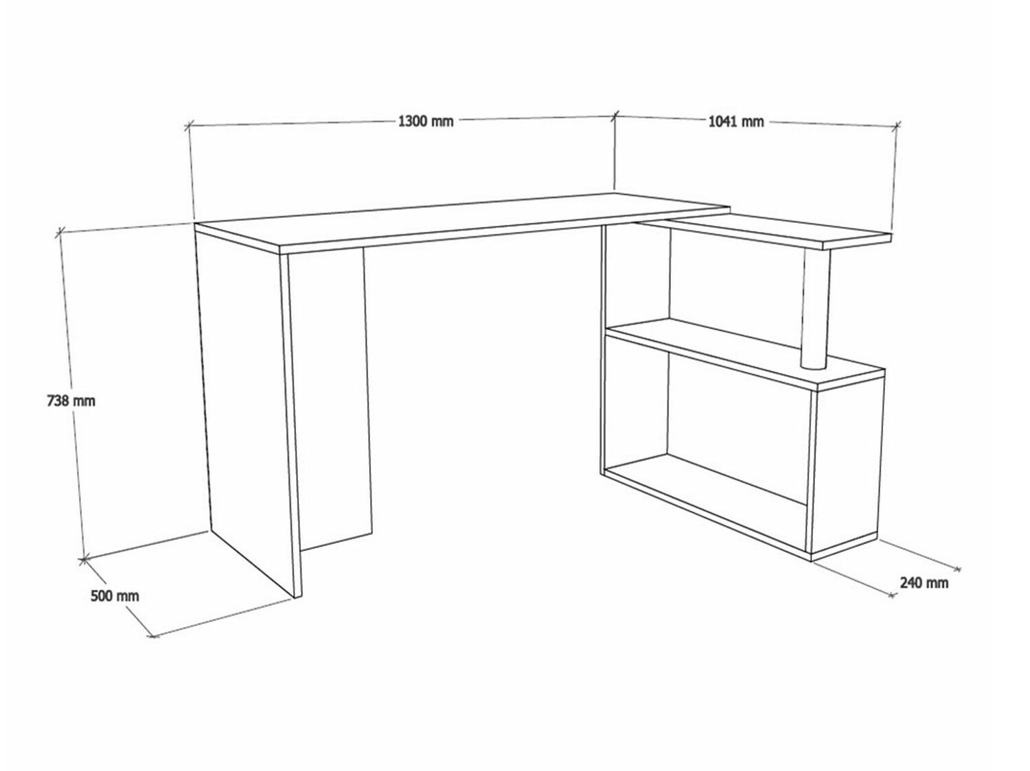 Угловой письменный стол Kailua 792 (Белый)