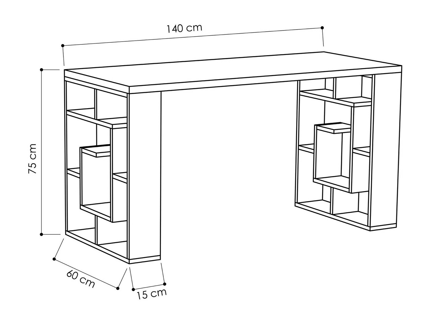 Rakstāmgalds Kailua 813 (Balts + Gaišs ozols)