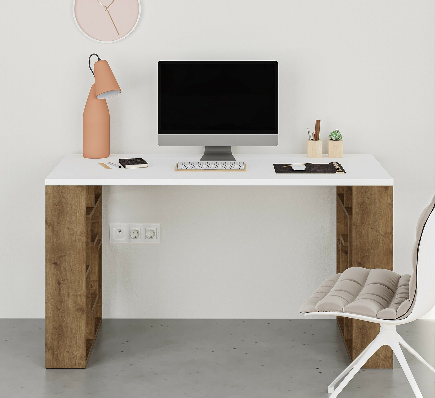 Rakstāmgalds Kailua 813 (Balts + Tumšs ozols)