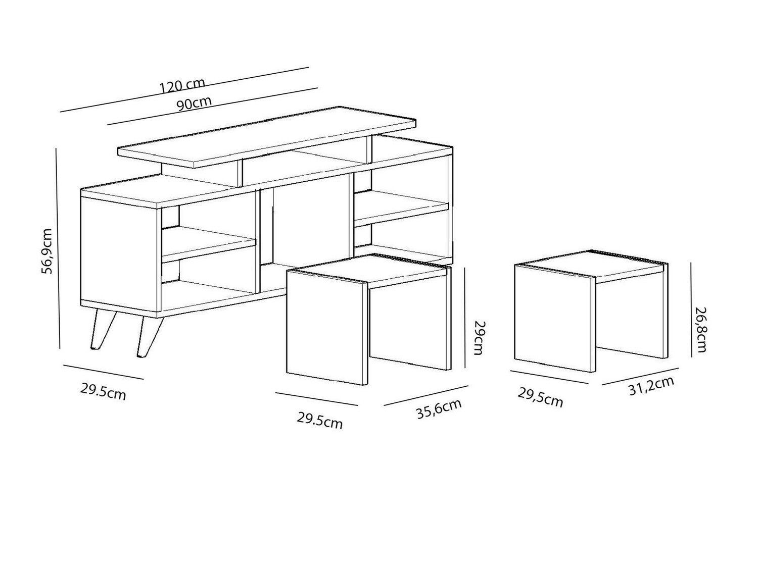 ТВ тумба Kailua 816 (Белый + Светлое дерево)