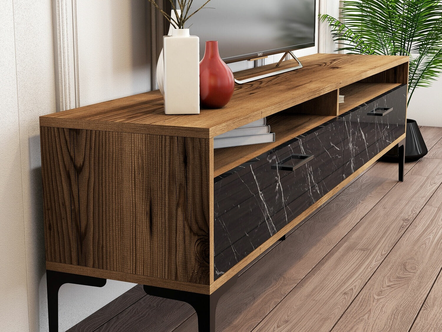 Набор для гостиной Kailua 857 (Грецкий орех + Черный мрамор)