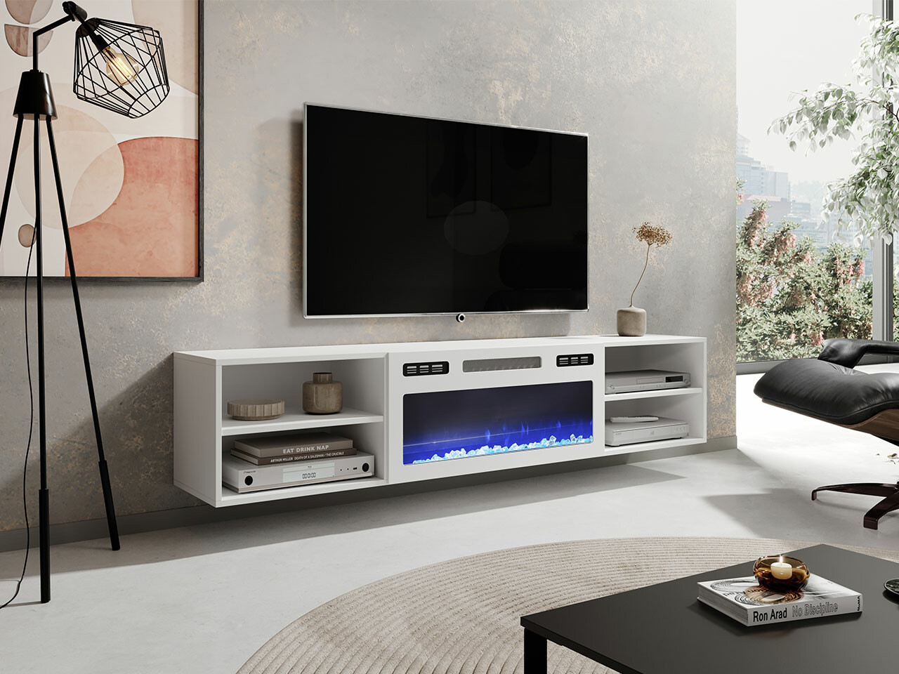 TV galds Charlotte 190 (Balts)