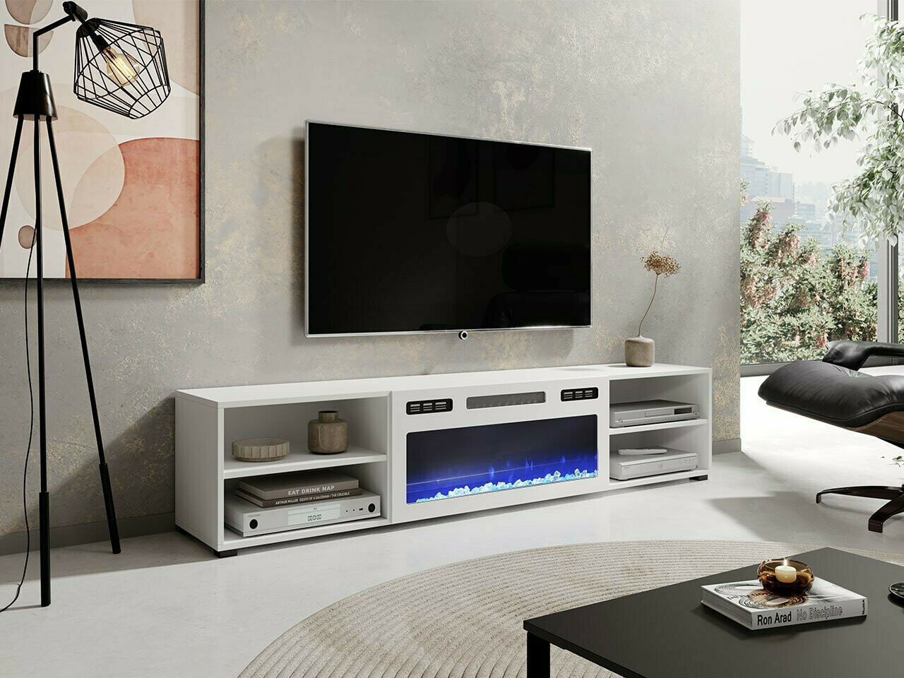 TV galds Charlotte 190 (Balts)