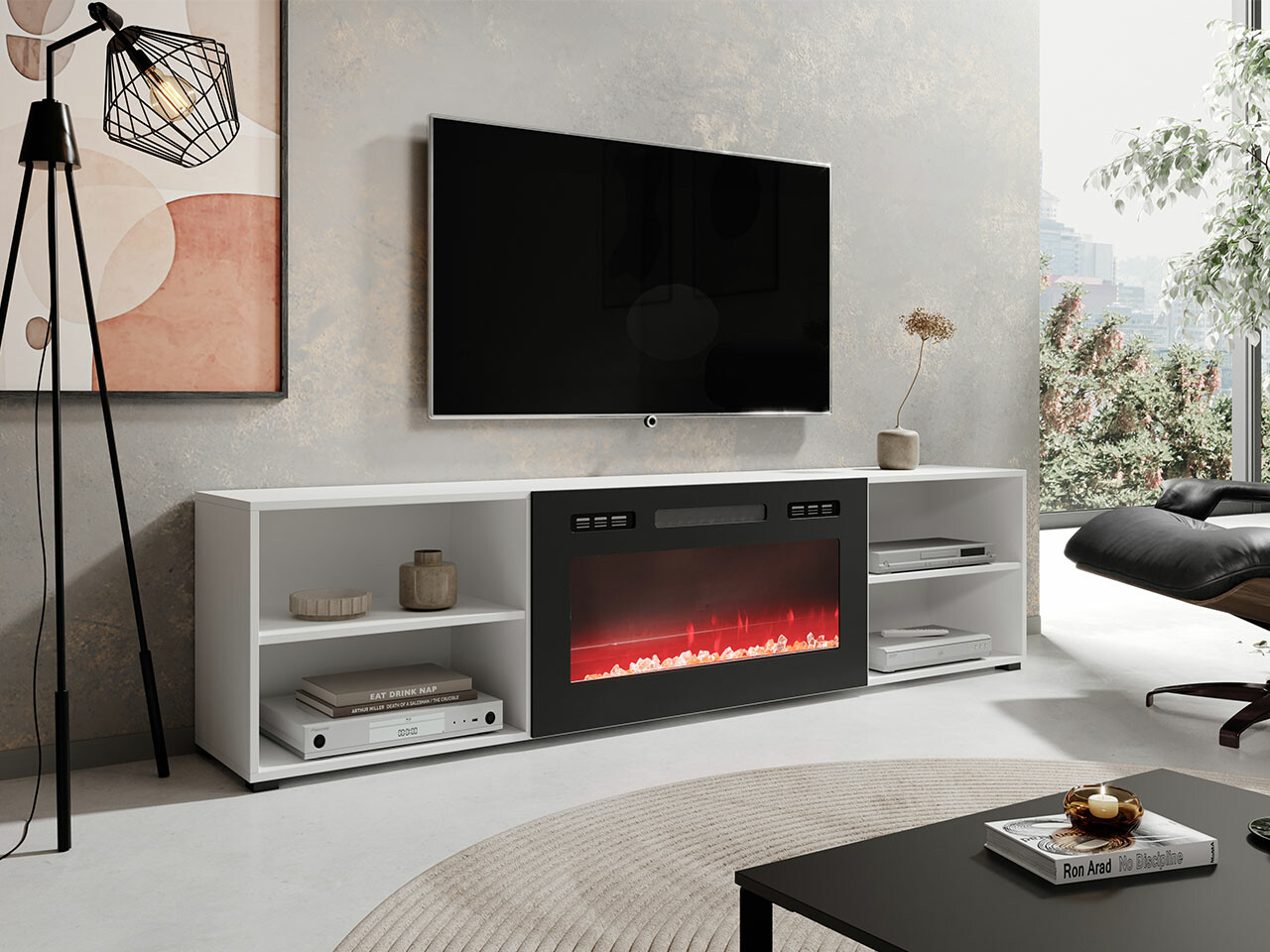 TV galds Charlotte 191 (Balts + Melns)