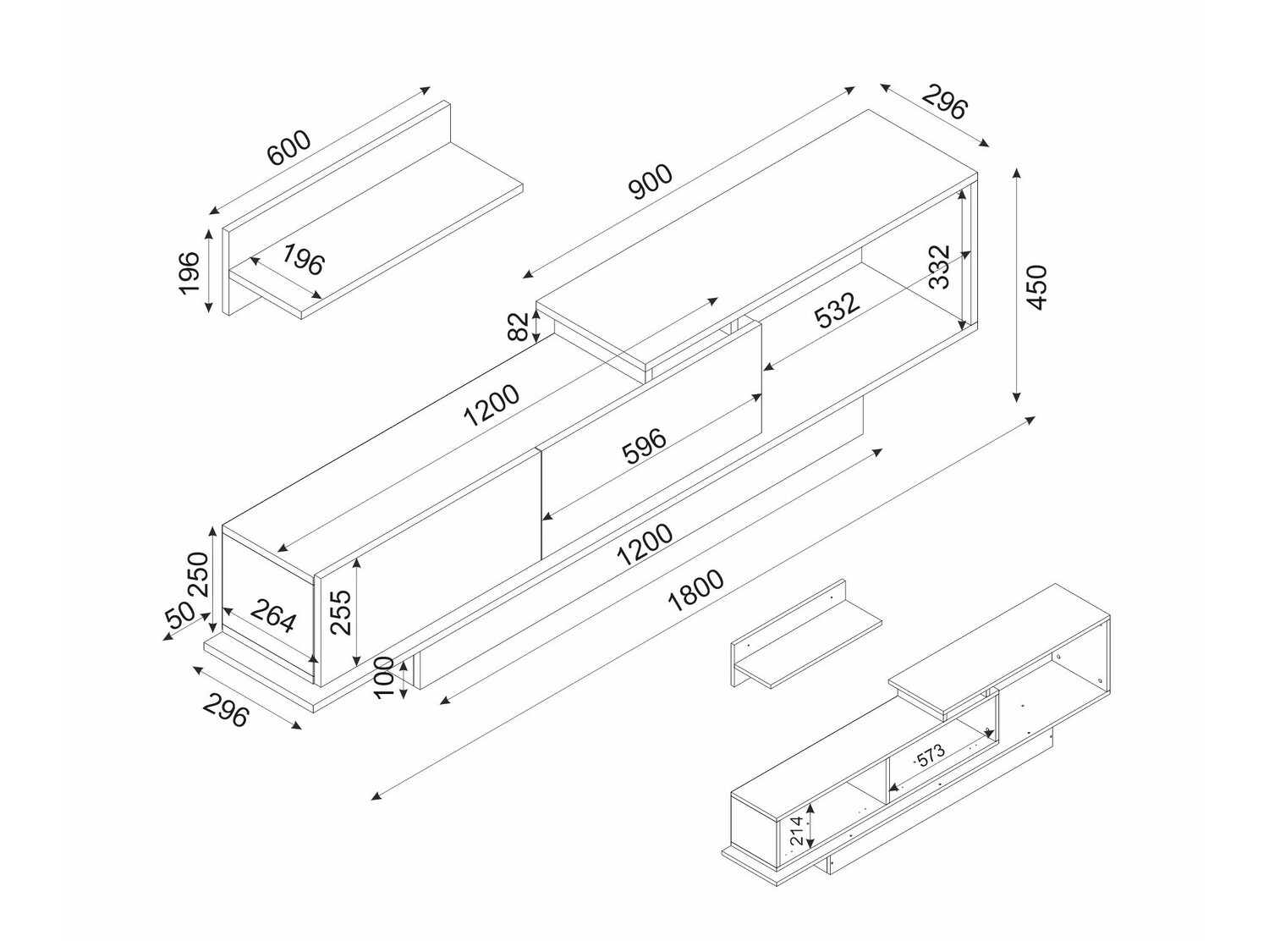 TV galds Kailua 849 (Balts)