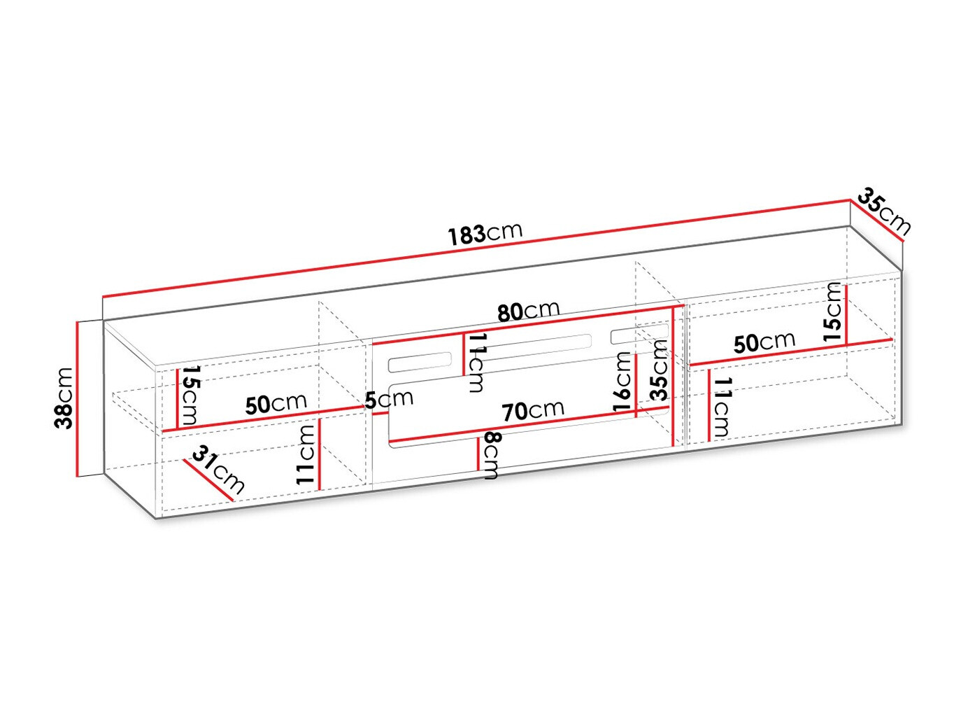 TV galds Mensura (Melns)