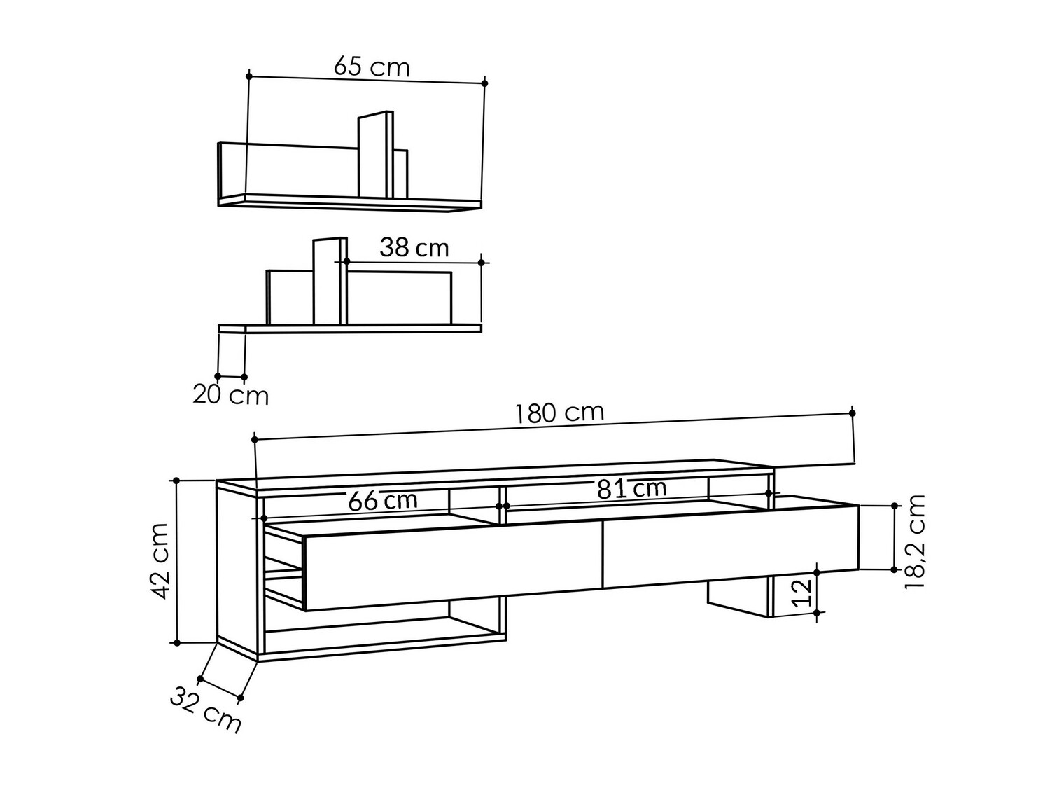 ТВ тумба Kailua 2008 (Антрацит)