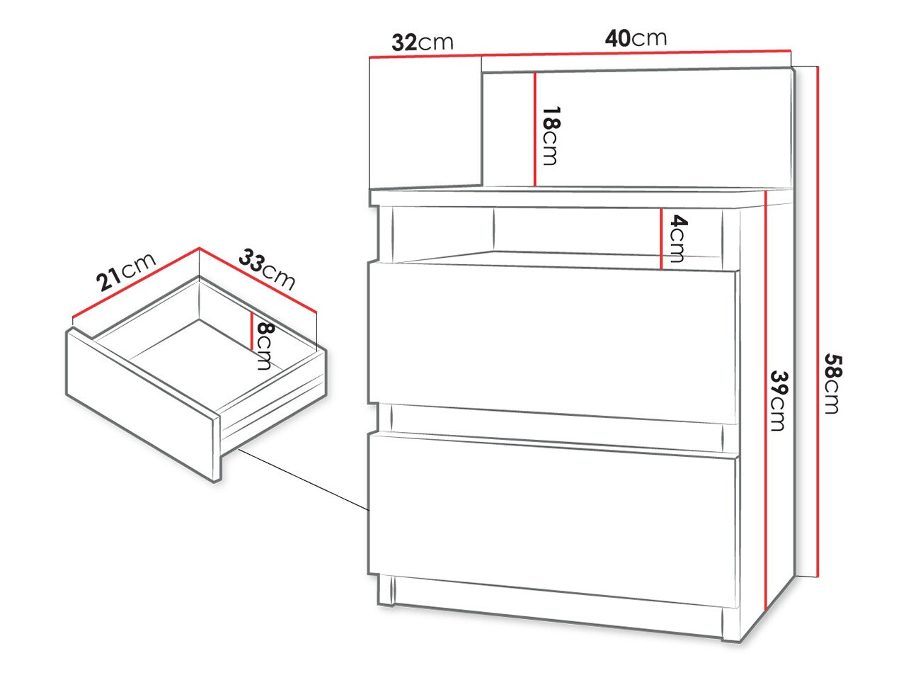 Прикроватная тумбочка Comfivo 157 (Чёрный)