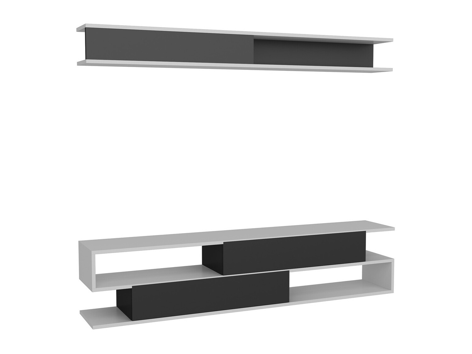 Viesistabas komplekts Kailua 904 (Melns + Balts)