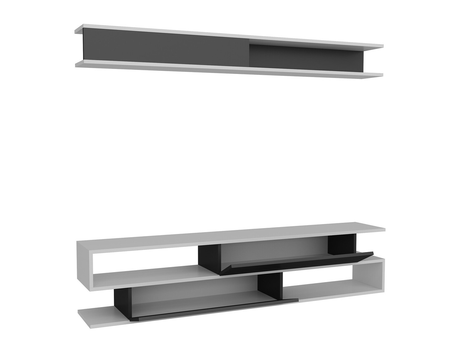 Viesistabas komplekts Kailua 904 (Melns + Balts)