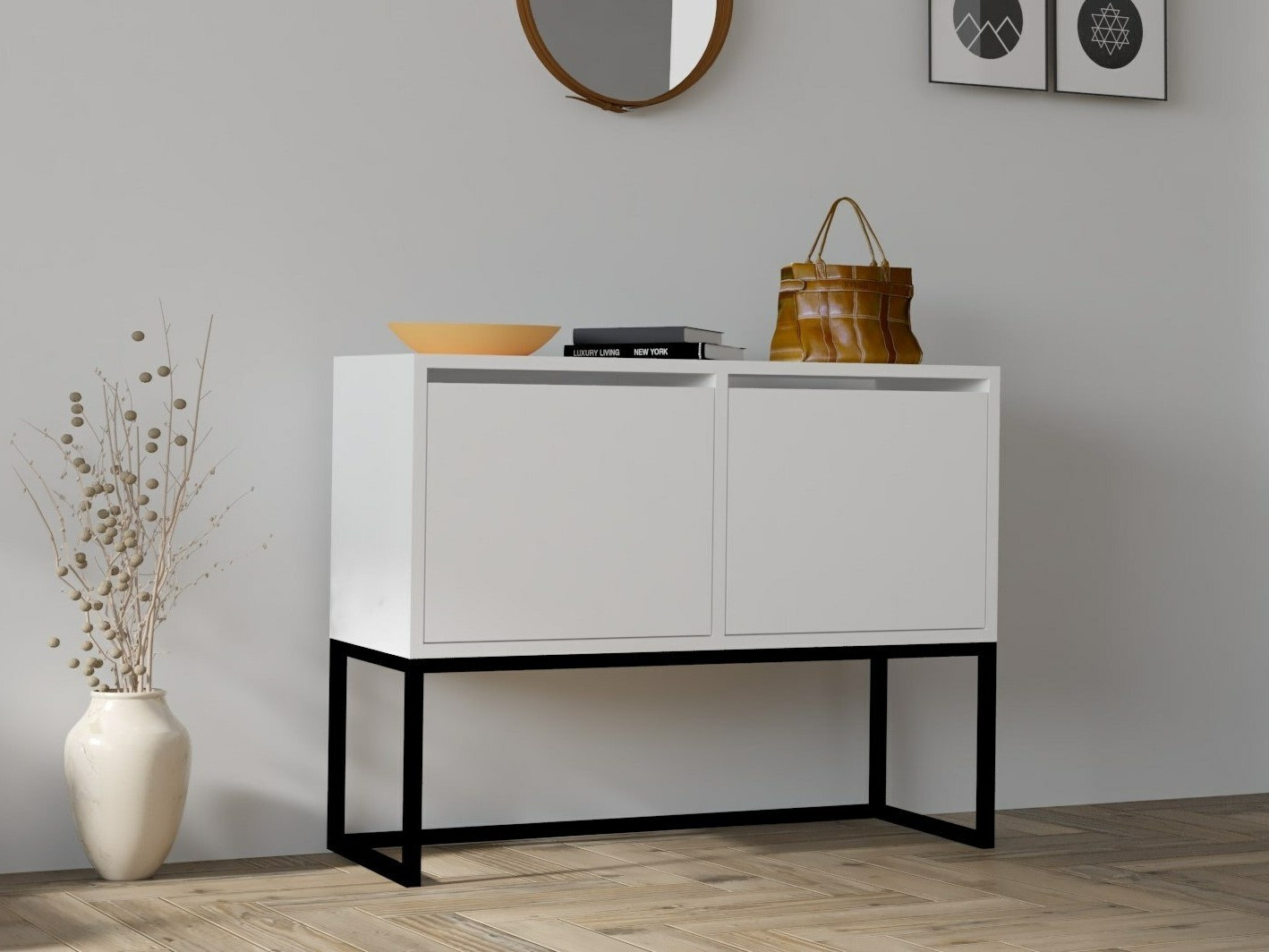 Skapis Kailua 2440 (Balts + Melns)