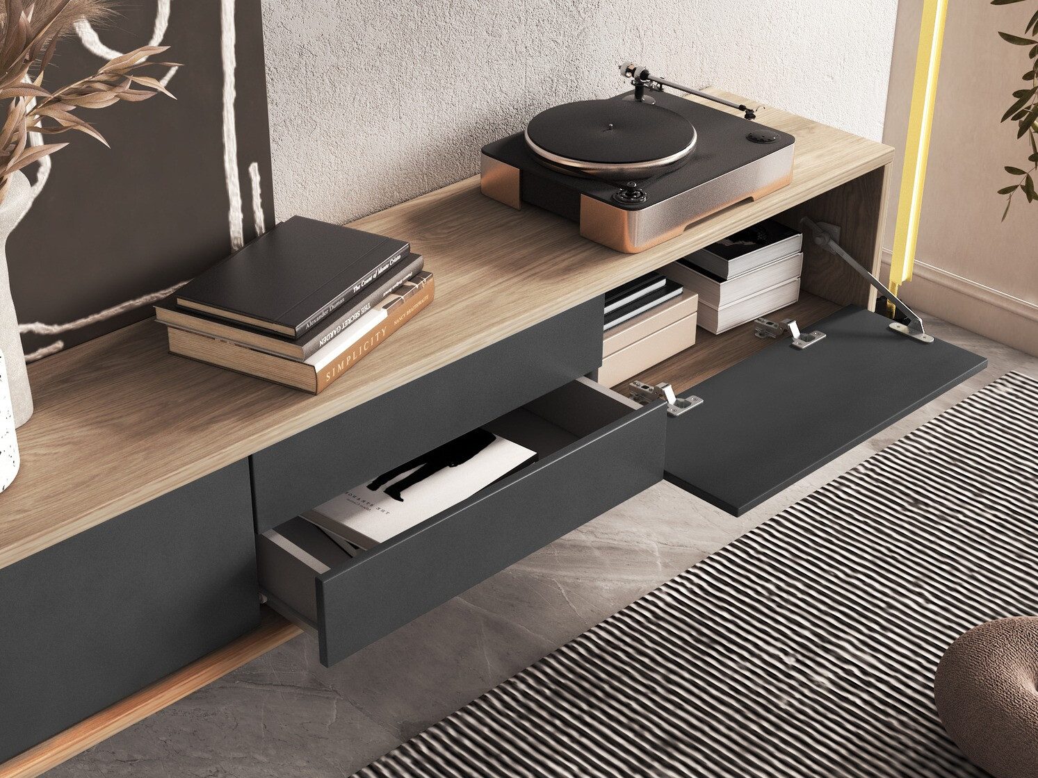 TV galds Austin 325 (Ozols + Antracīts)