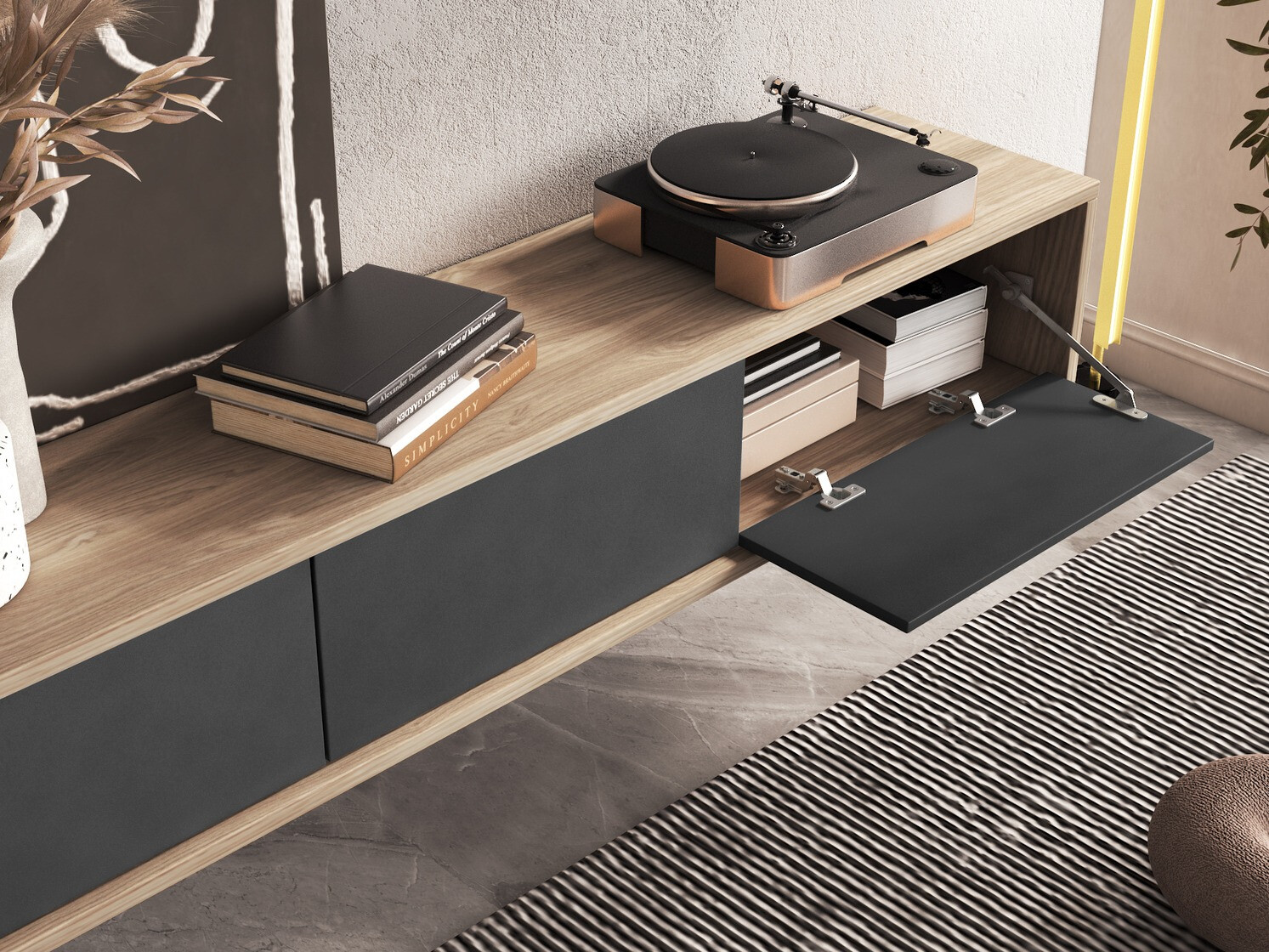 ТВ тумба Austin 324 (Дуб + Антрацит)