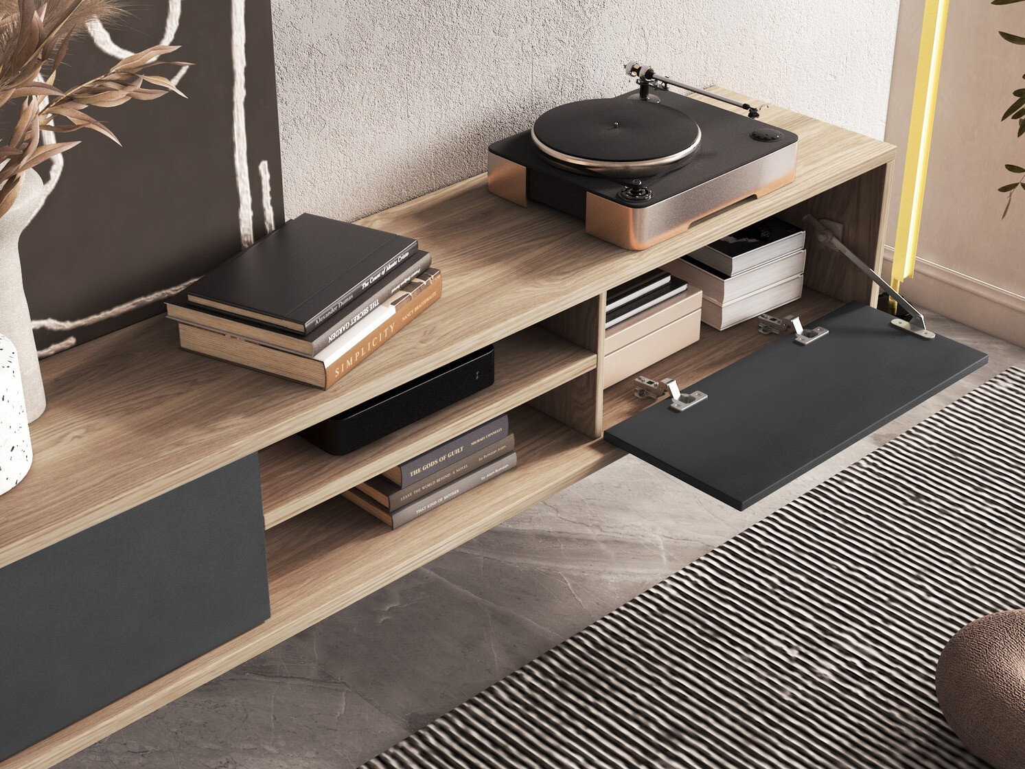 ТВ тумба Austin 326 (Дуб + Антрацит)