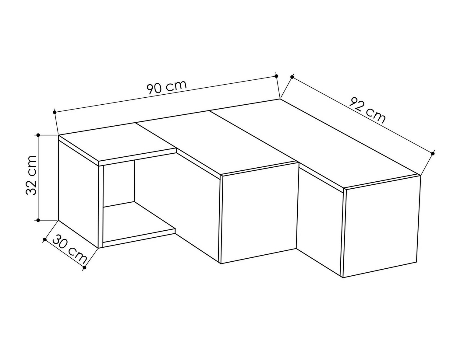 TV galds Kailua 1058 (Balts + Ozols)