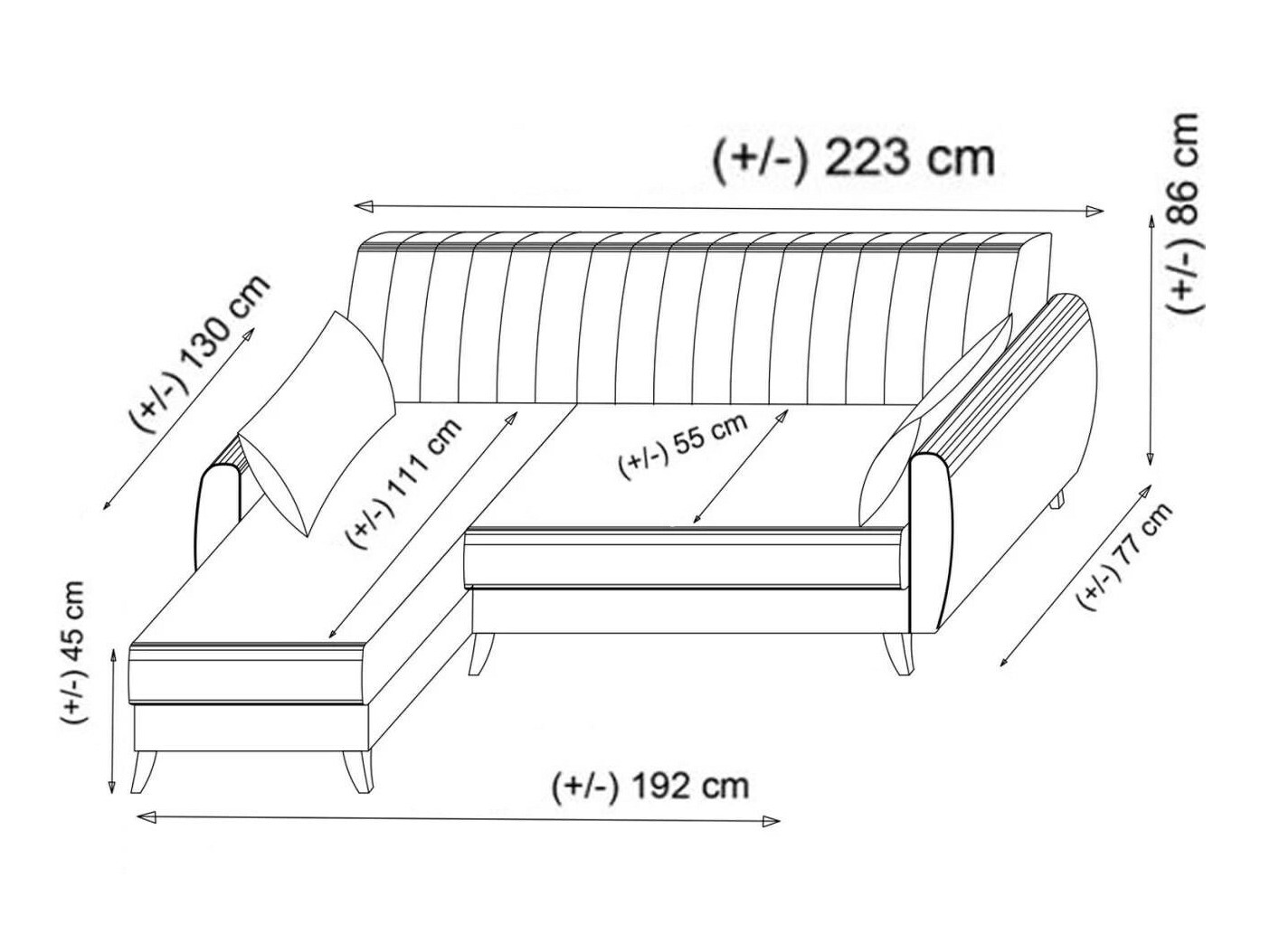 Угловой диван Altadena 598 (Светло-серый)