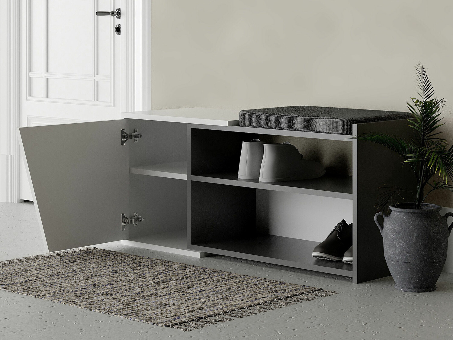 Apavu plaukts Kailua 1081 (Balts + Antracīts)