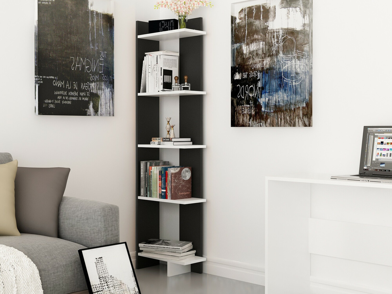 Plaukts Kailua 1074 (Melns + Balts)