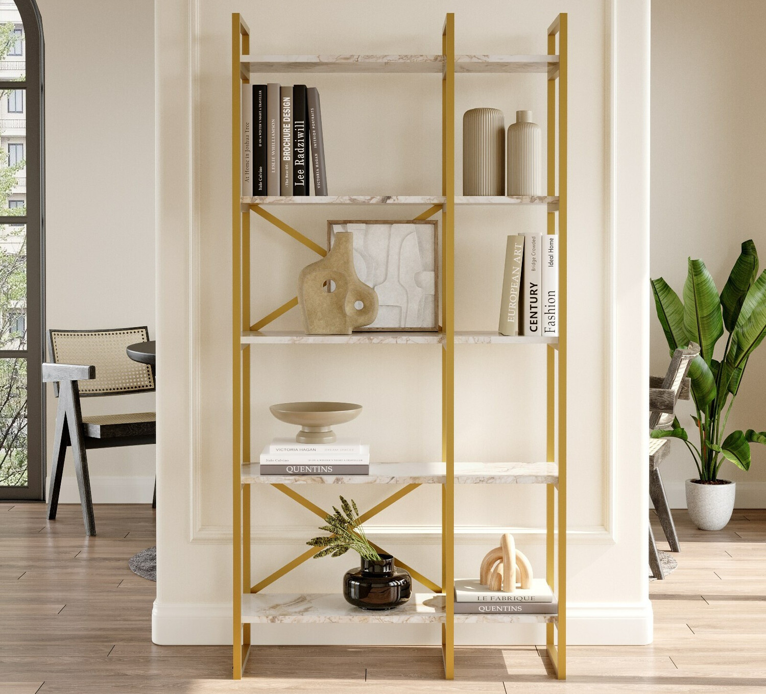 Plaukts Kailua 1082 (Balts marmors + Zelta)