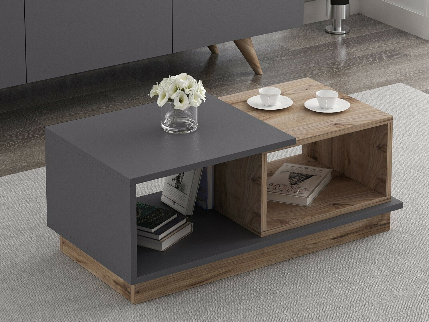 Журнальный столик Kailua 2582 (Антрацит + Дуб)