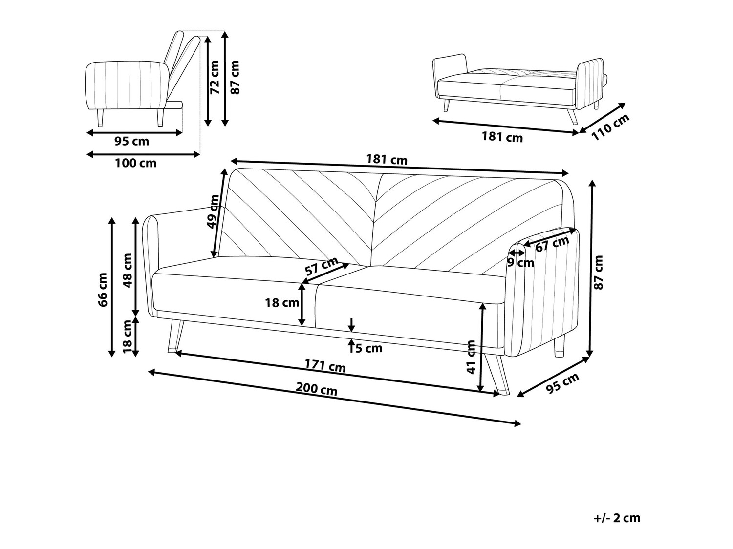Диван-кровать Berwyn 120 (Светло-серый)
