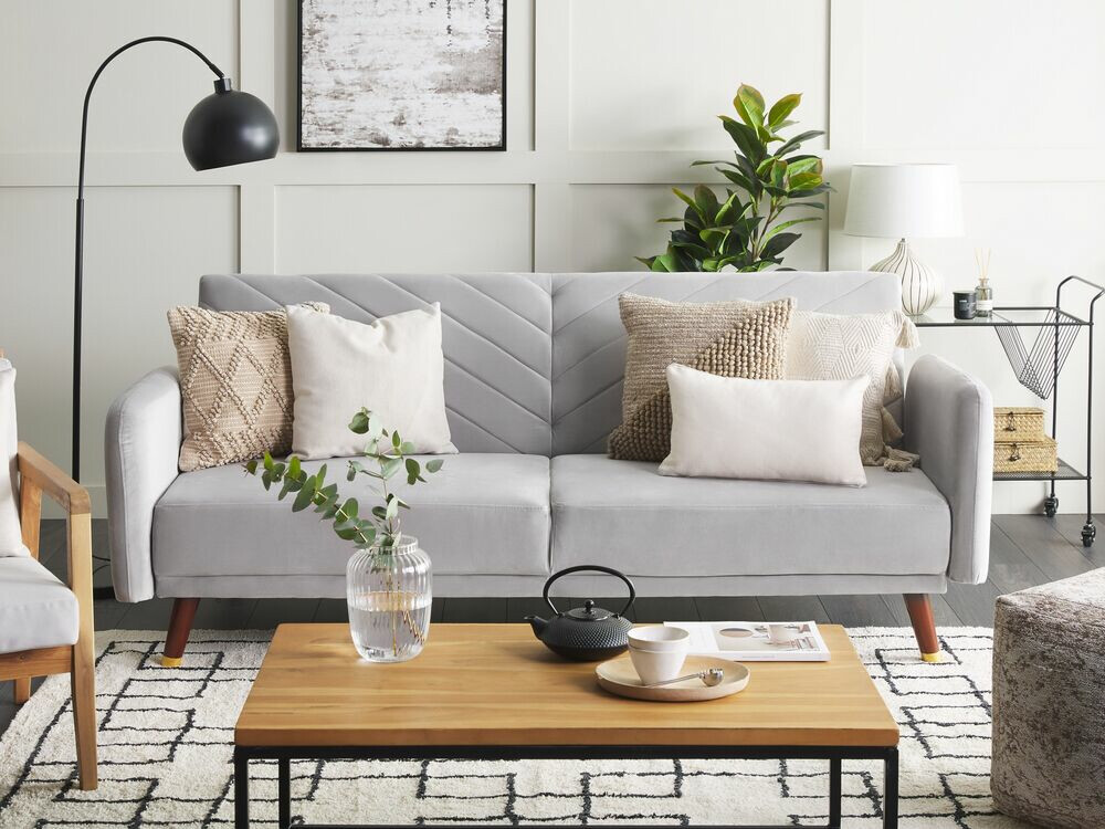 Dīvāns gulta Berwyn 120 (Gaiši pelēks)