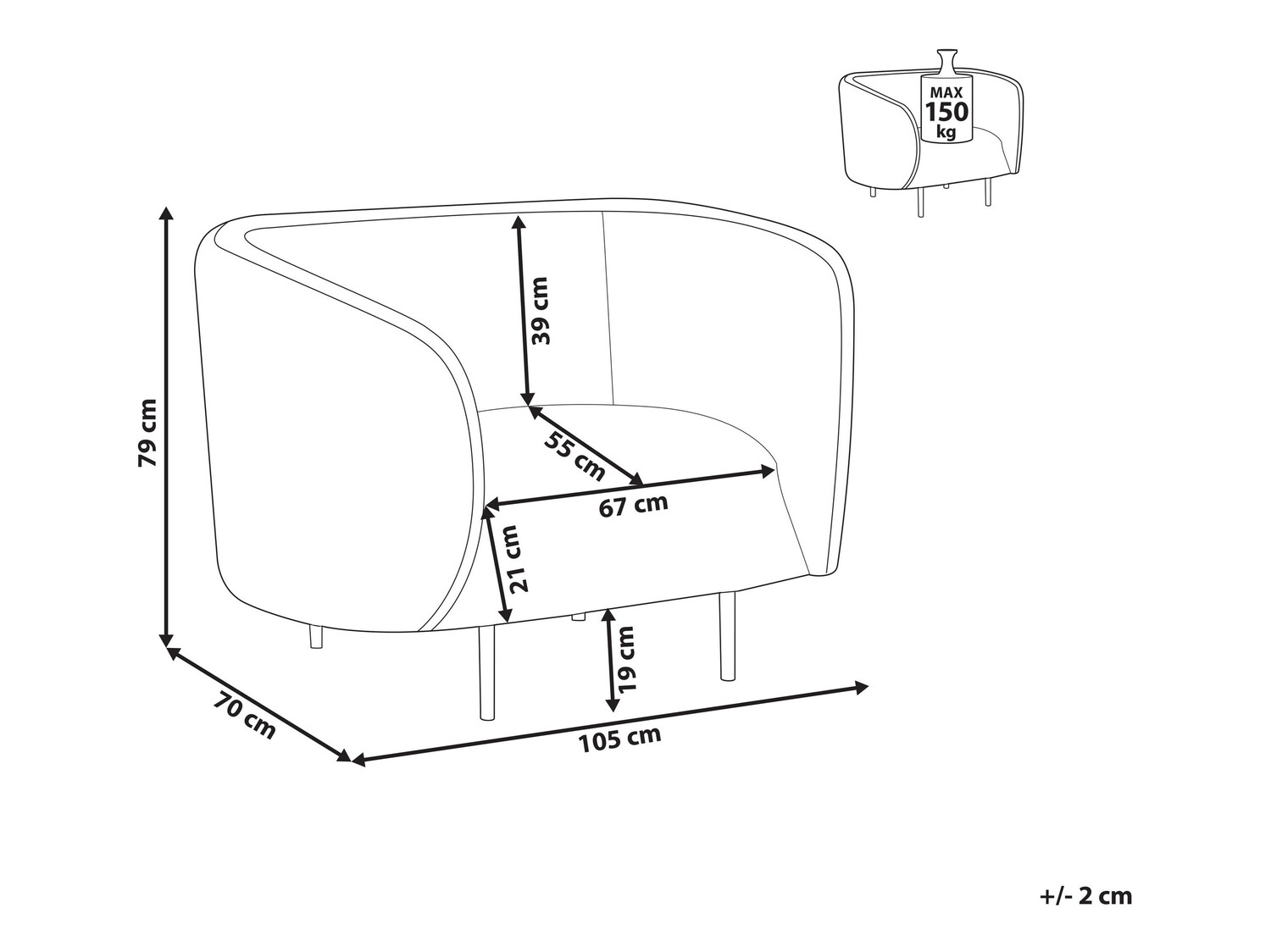 Кресло Berwyn 2033 (Белый + Чёрный)