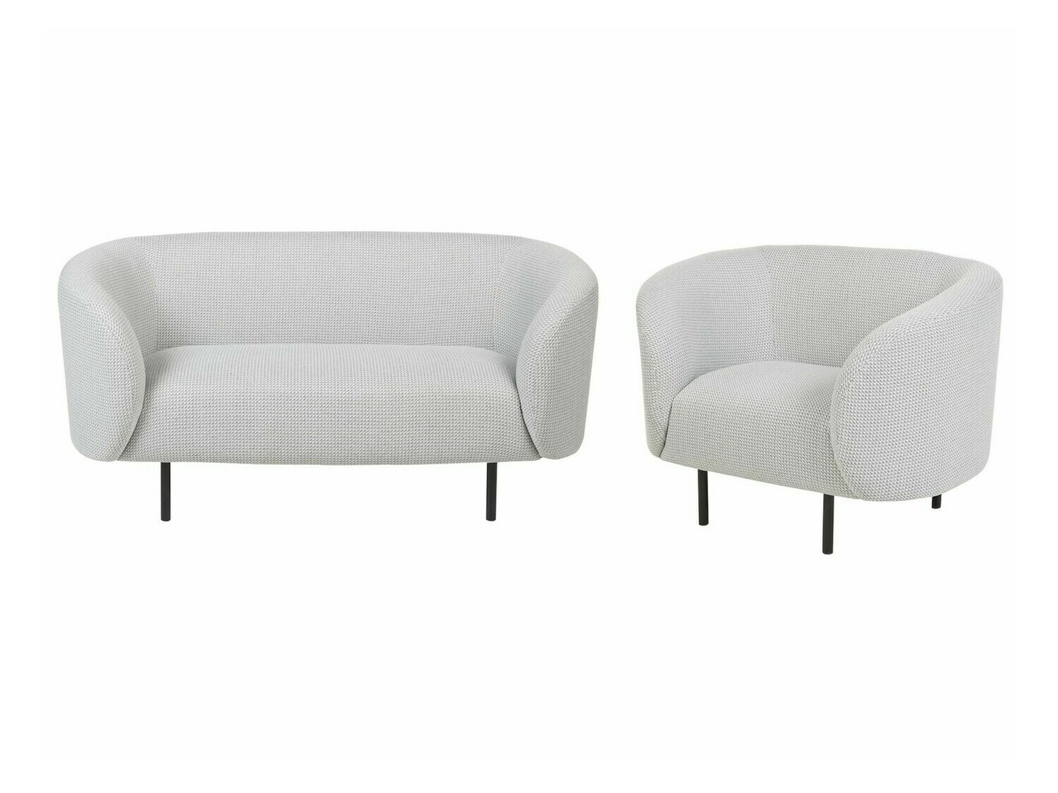 Mīksto mēbeļu komplekts Berwyn 124 (Balts + Melns)