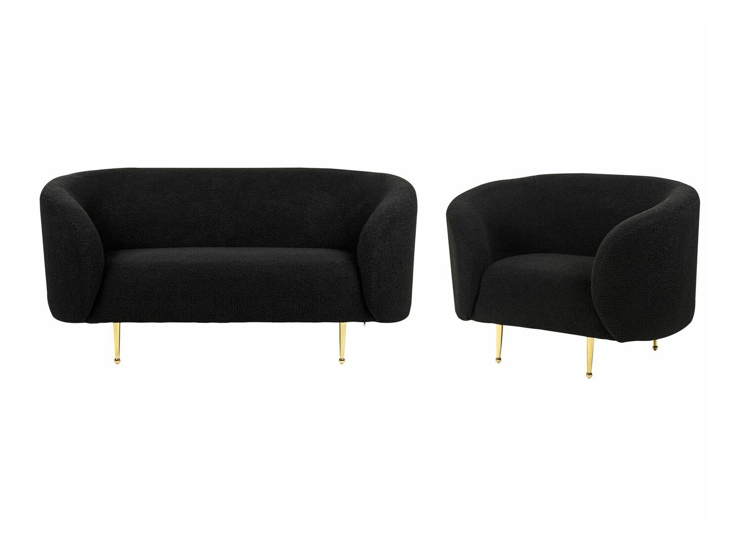 Mīksto mēbeļu komplekts Berwyn 124 (Melns + Zelta)