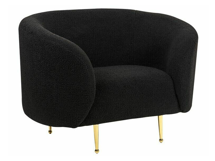 Mīksto mēbeļu komplekts Berwyn 124 (Melns + Zelta)