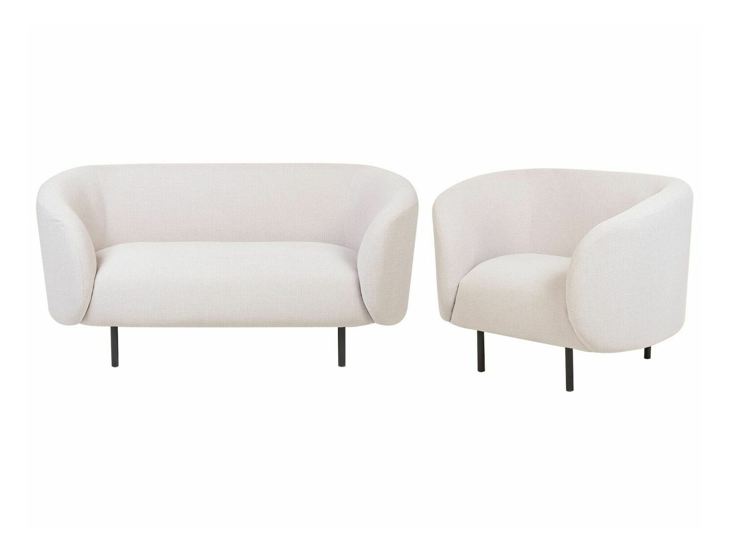 Комплект мягкой мебели Berwyn 124 (Бежевый + Чёрный)