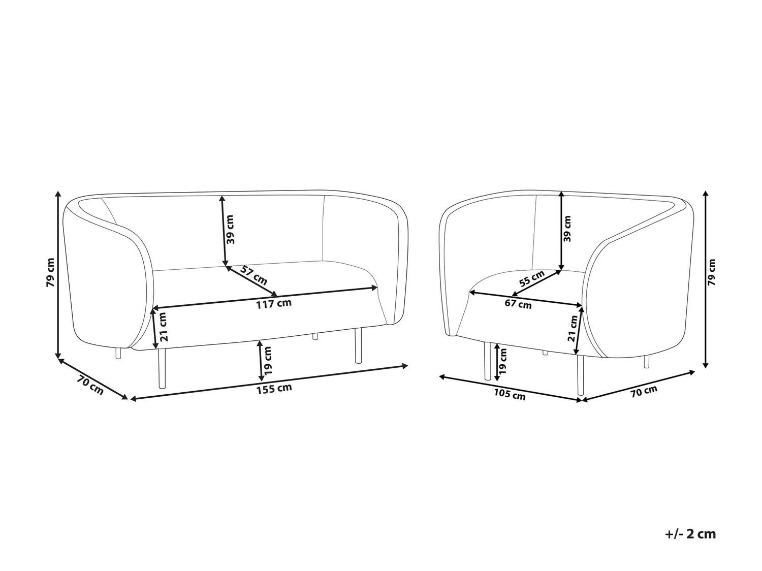 Mīksto mēbeļu komplekts Berwyn 124 (Bēšs + Melns)