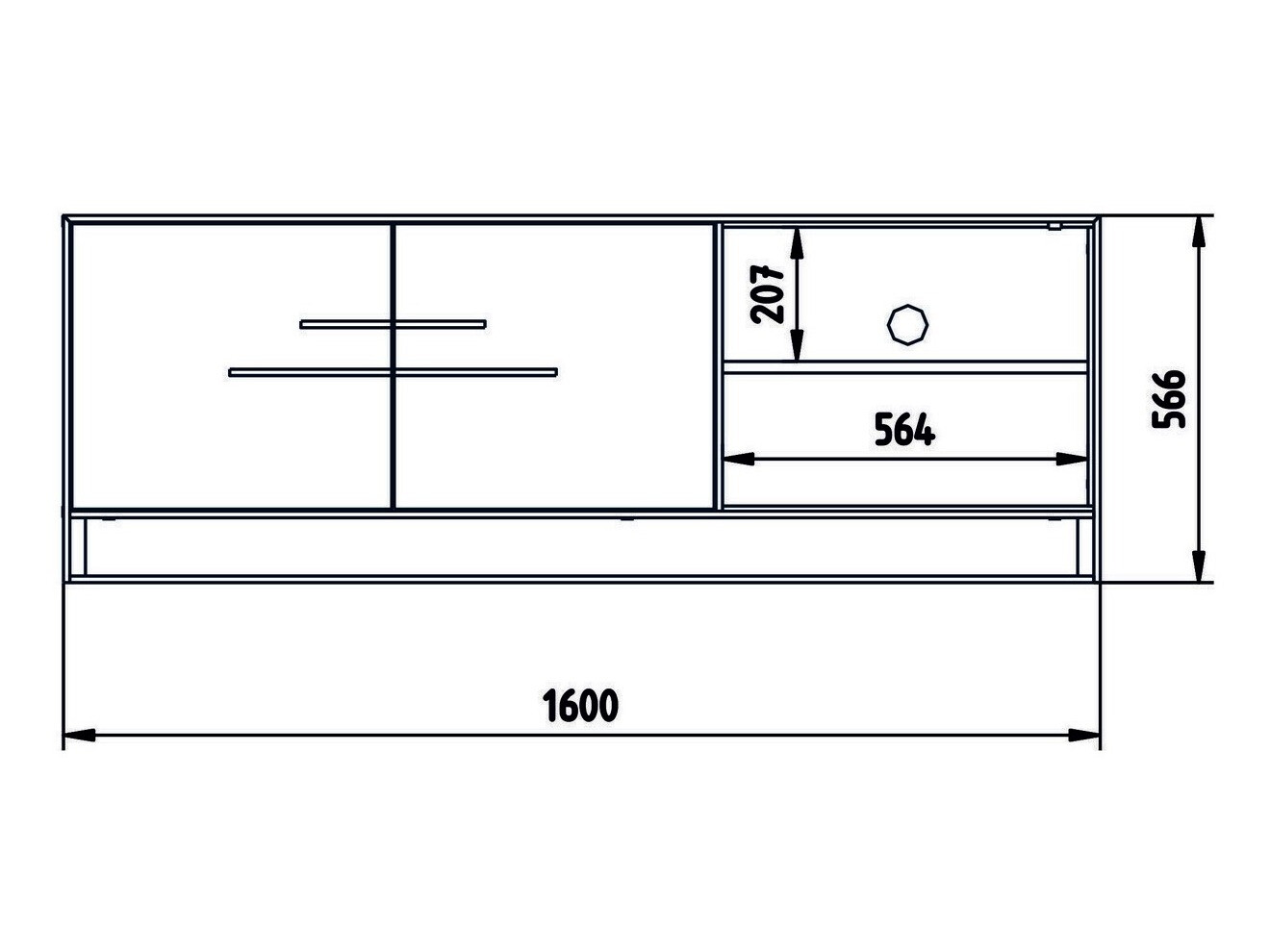 TV galds Kailua 1169 (Zelta + Balts marmors)