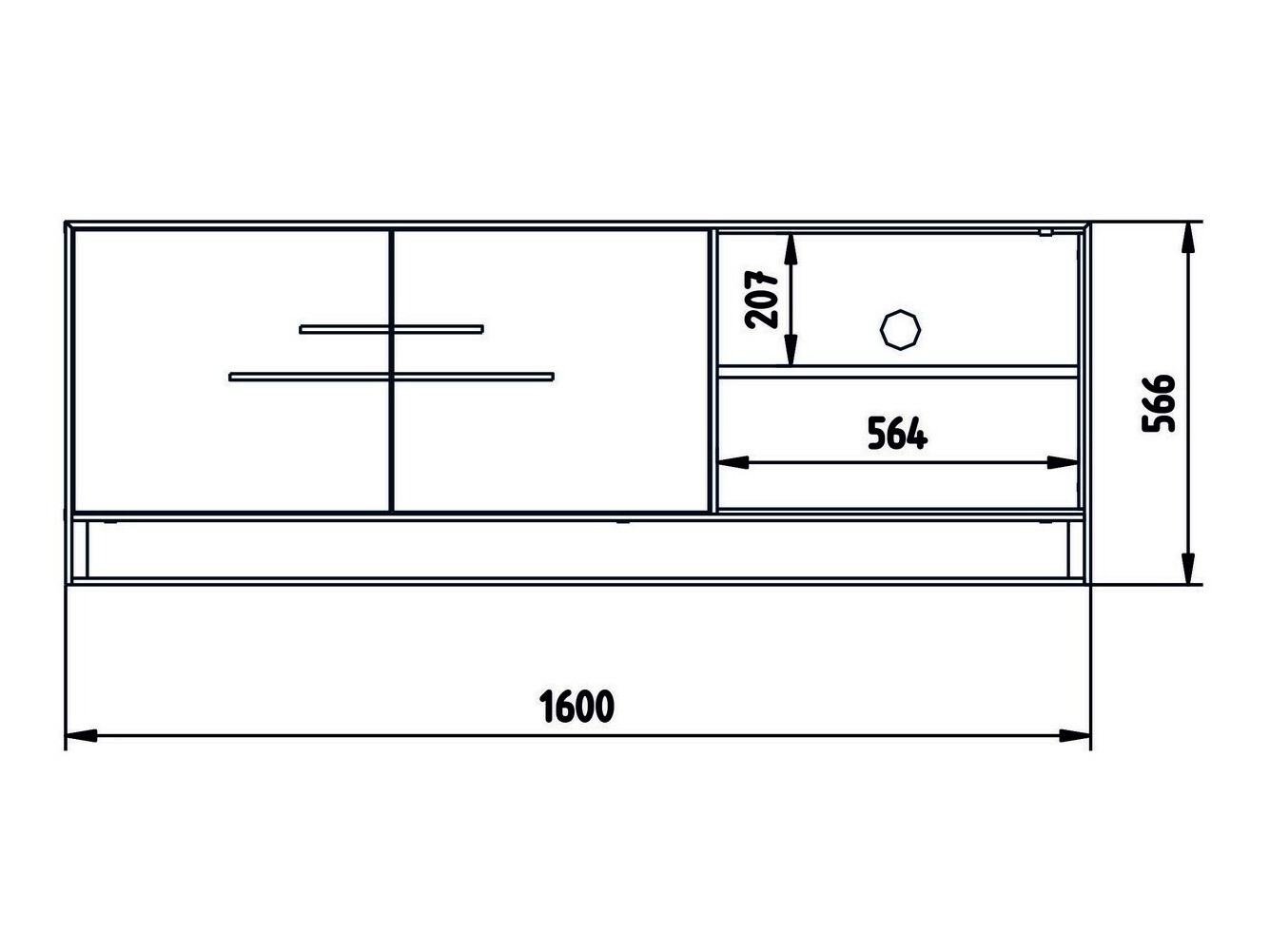 TV galds Kailua 1169 (Zelta + Melnais marmors)