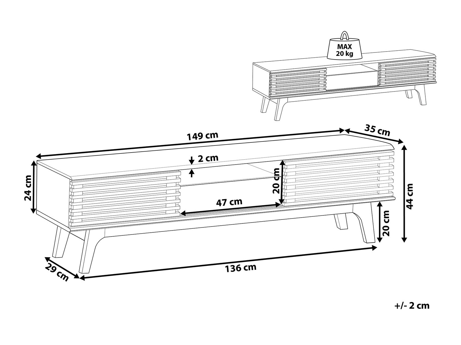 ТВ тумба Berwyn 133 (Коричневый)