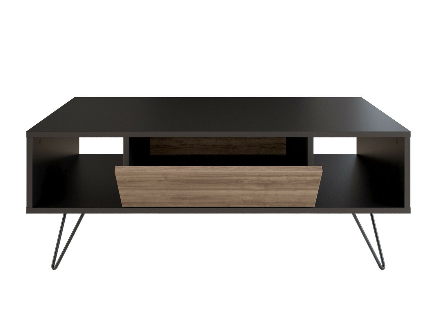 Žurnālu galdiņš Kailua 1211 (Melns + Riekstkoks)