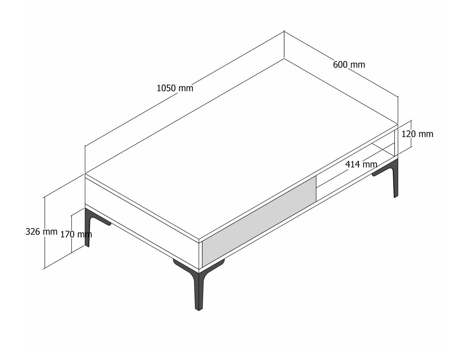 Журнальный столик Kailua 1239 (Антрацит + Грецкий орех)