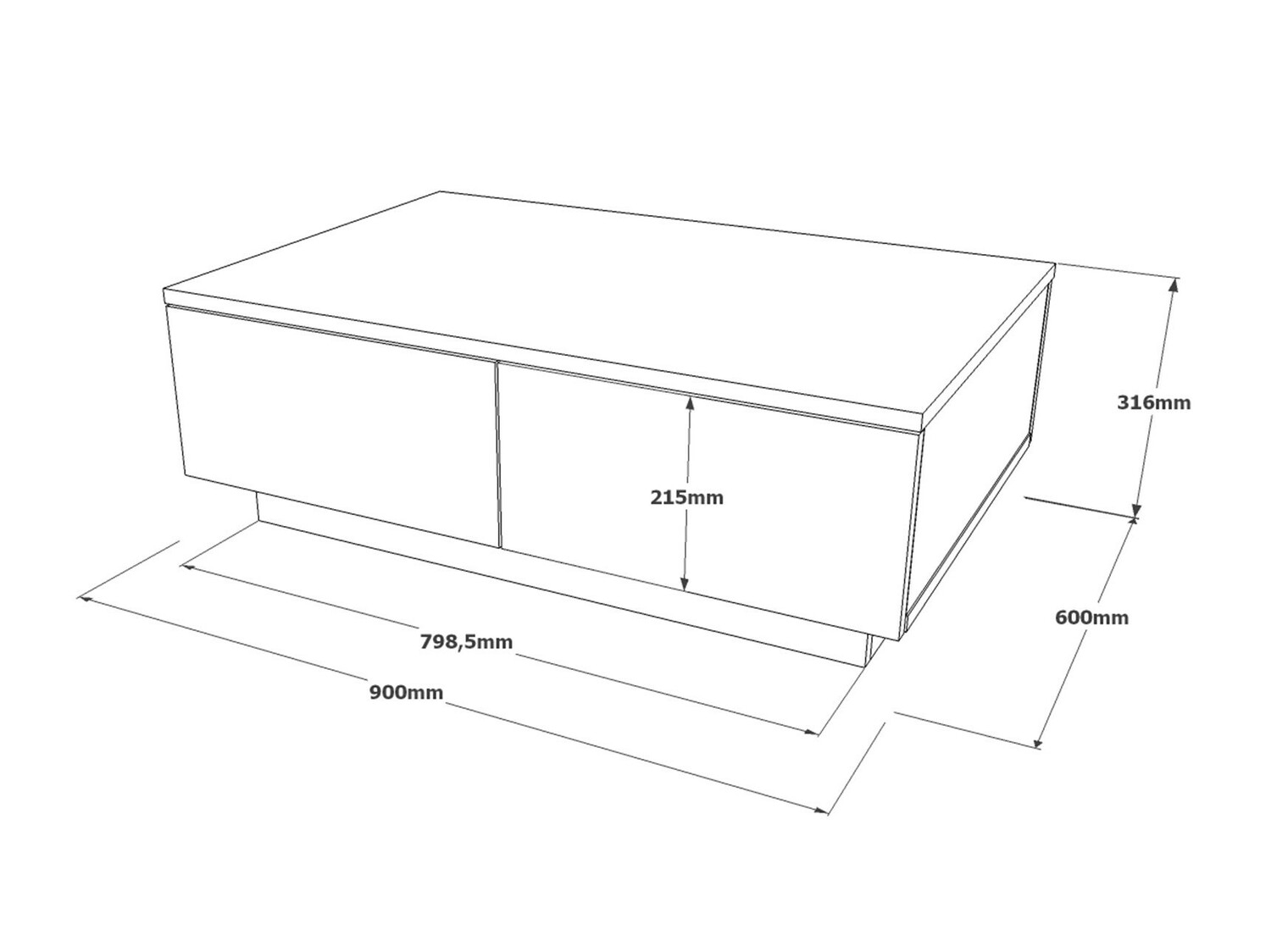 Журнальный столик Kailua 1248 (Антрацит + Светло-серый)
