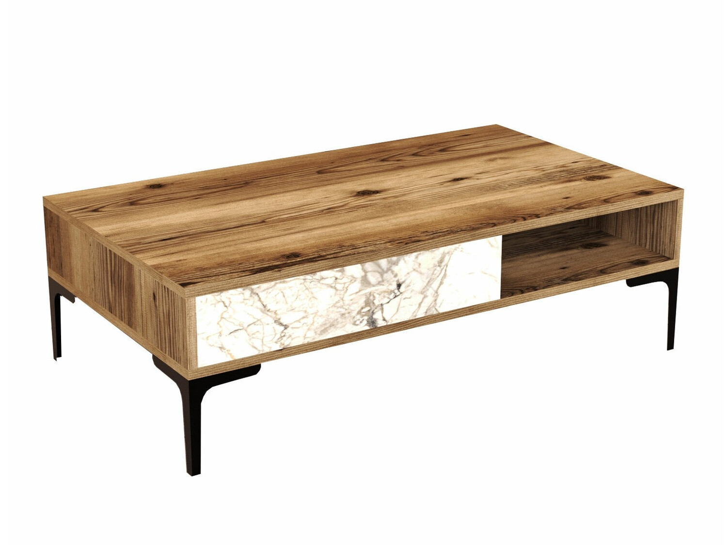 Žurnālu galdiņš Kailua 1239 (Riekstkoks + Balts marmors)