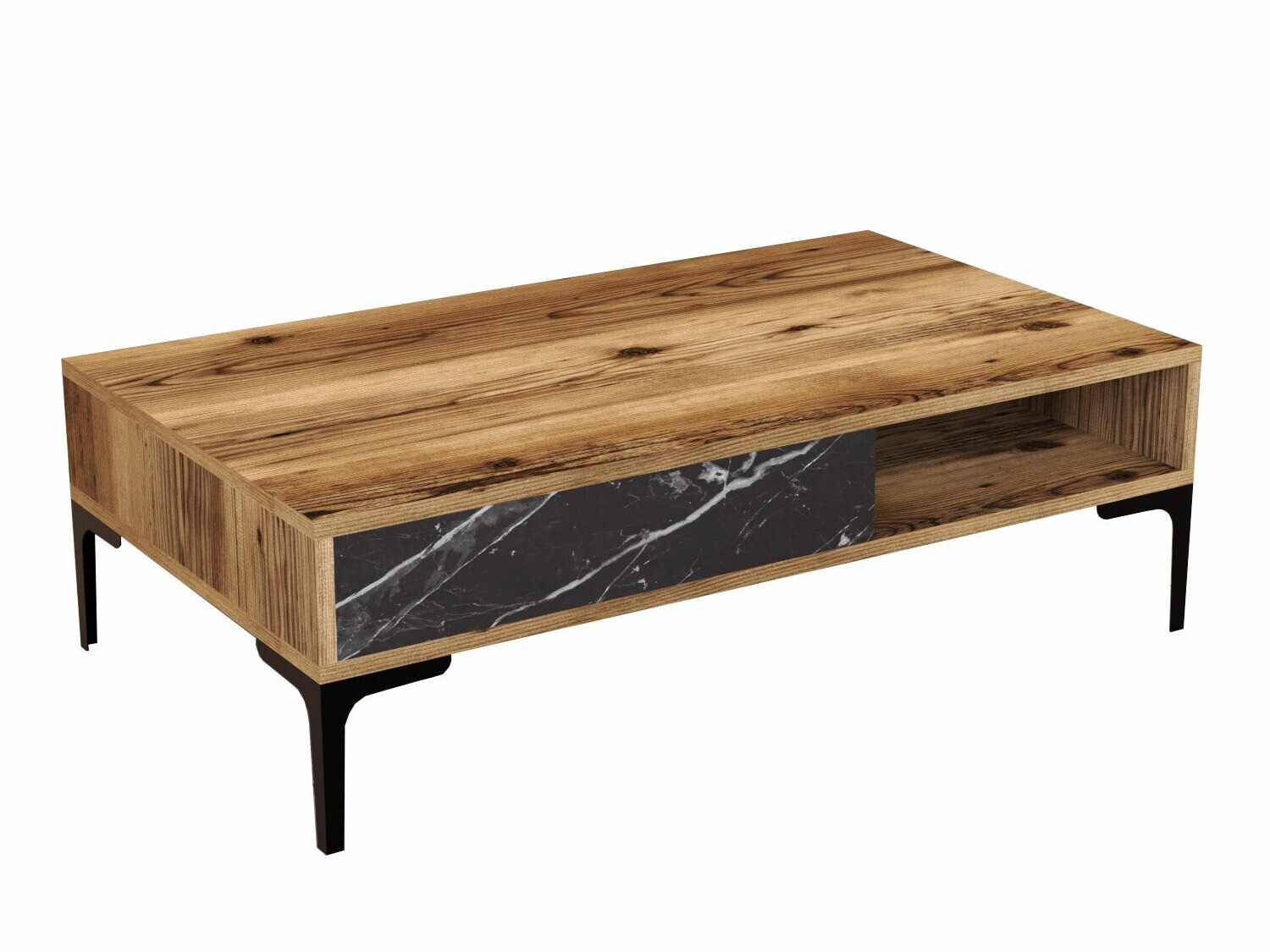 Žurnālu galdiņš Kailua 1239 (Riekstkoks + Melnais marmors)