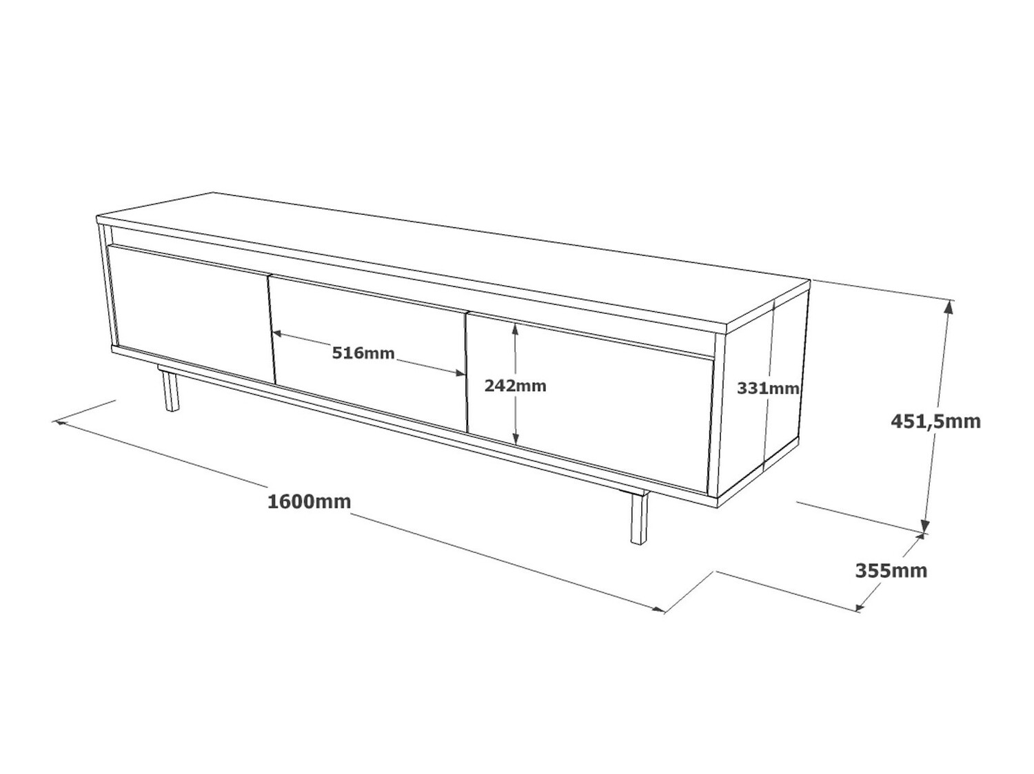 TV galds Kailua 1251 (Pelēks)