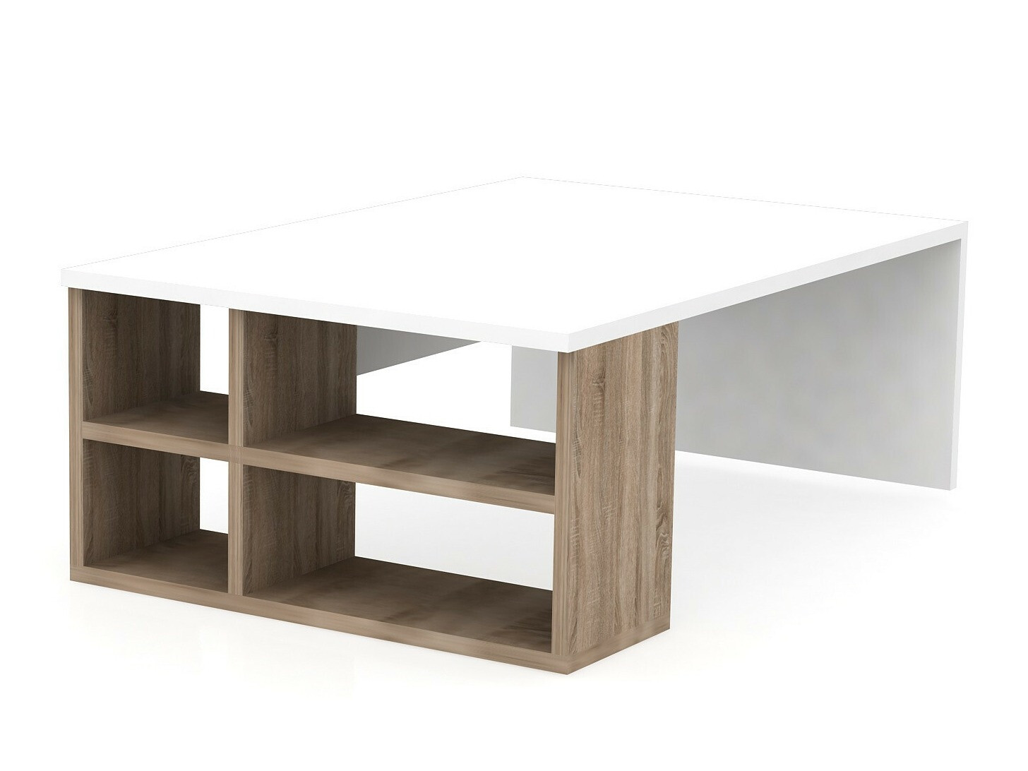 Журнальный столик Kailua 1265 (Белый + Светлое дерево)